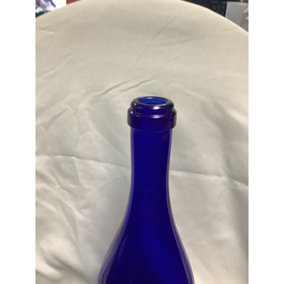 Cobalt Blue Wine Glass Bottle 12" - Picture 2 of 4